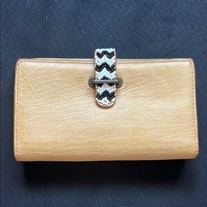 Vintage soft tan leather wallet from Anthropologie.  Brand is Jasper & Jeera.